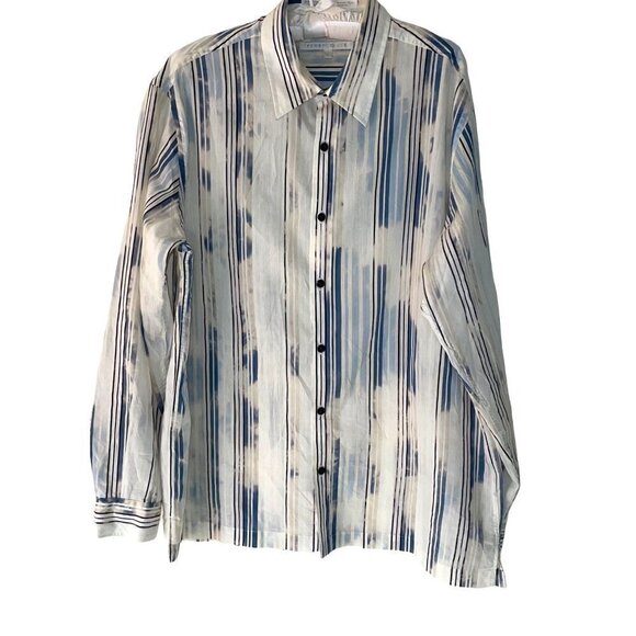 Perry Ellis Mens Button Front Shirt Size Large L Vintage Southwest Print Cotton